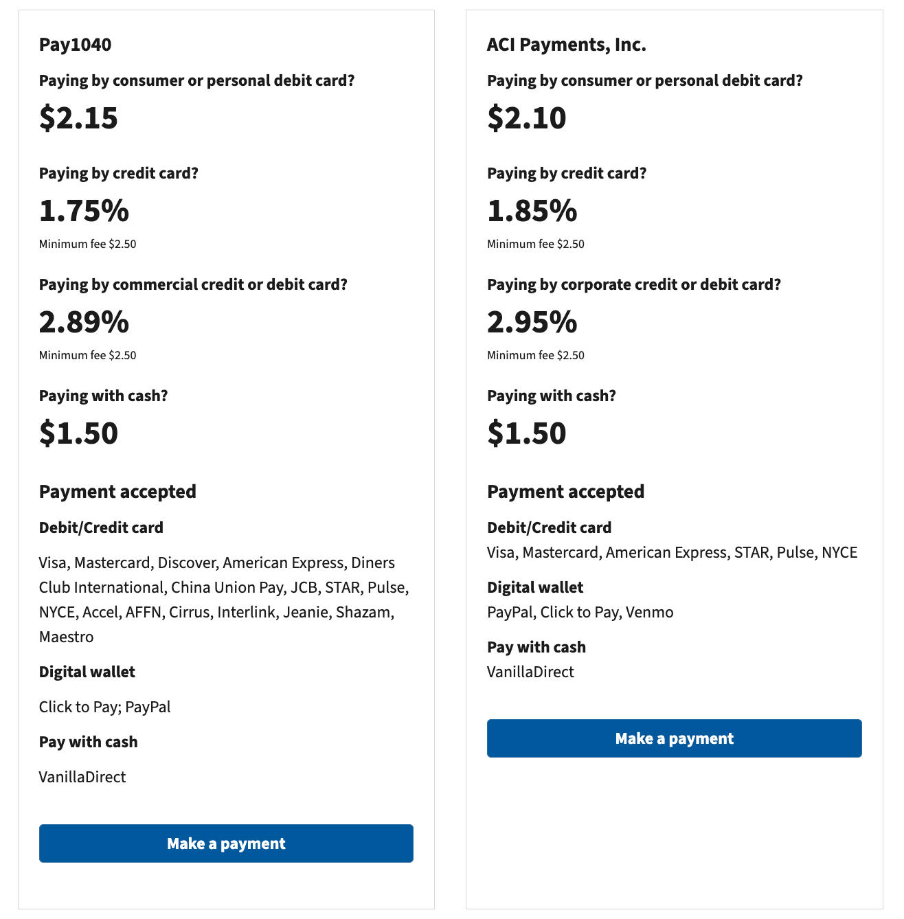 IRS tax fees