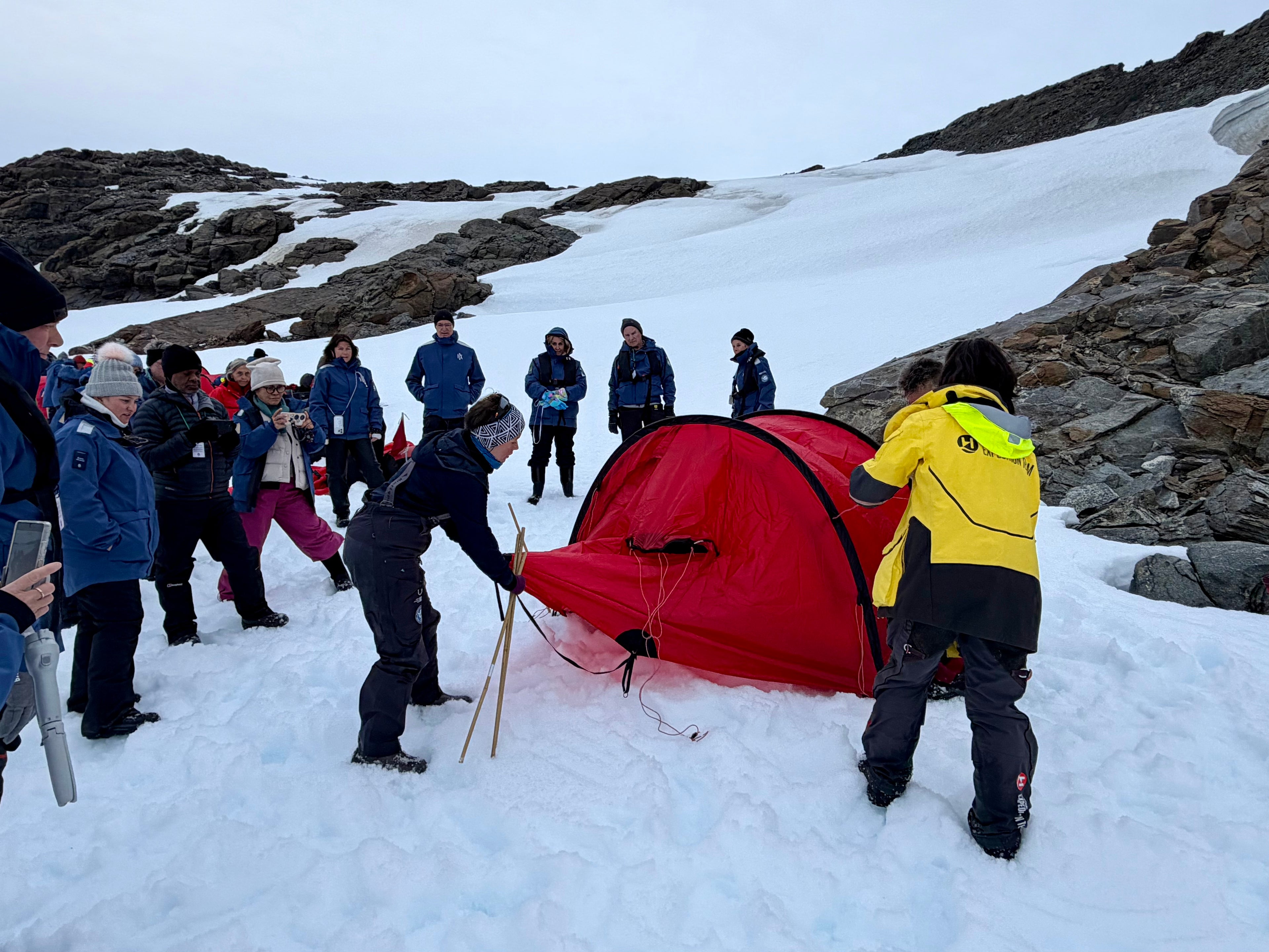 An HX Expeditions camping site in Antarctica