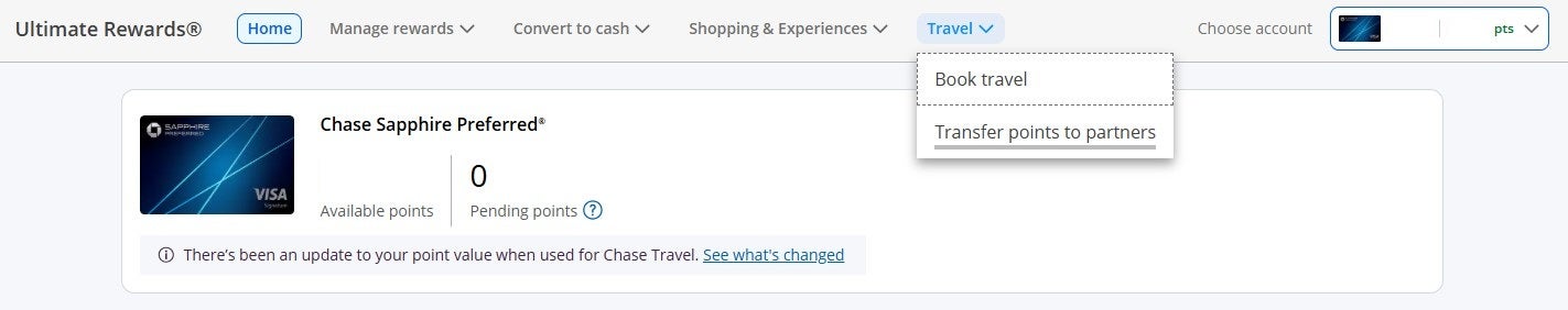 Transfer Chase points to IHG