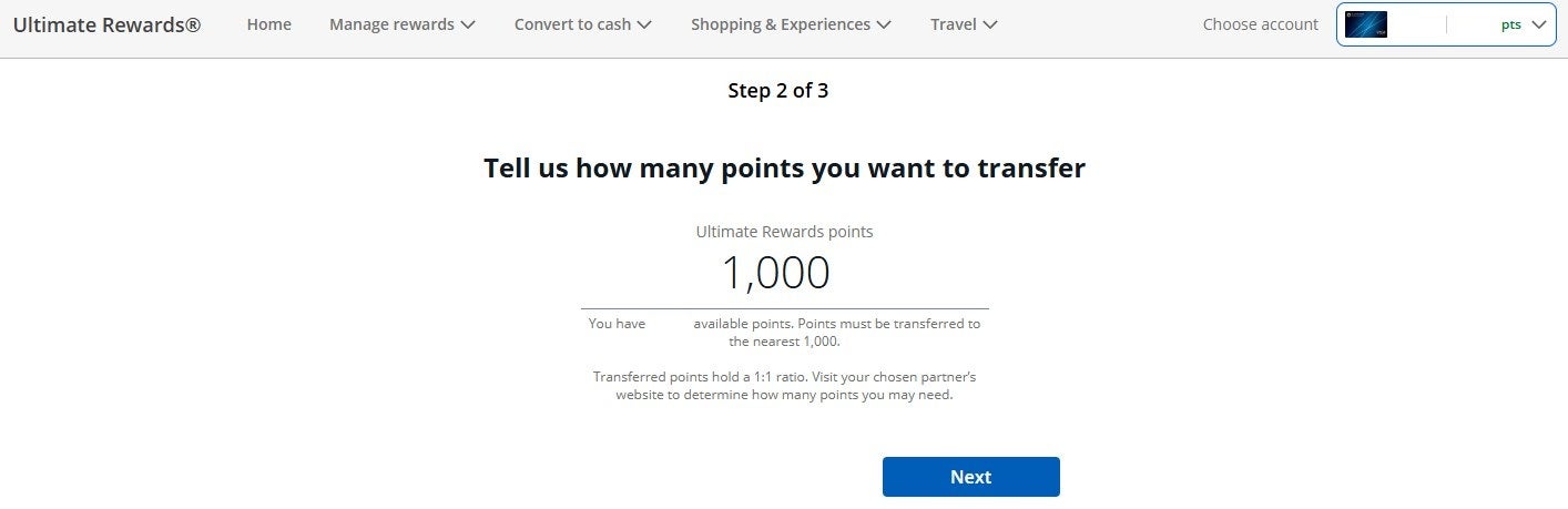 Transfer Chase points to IHG