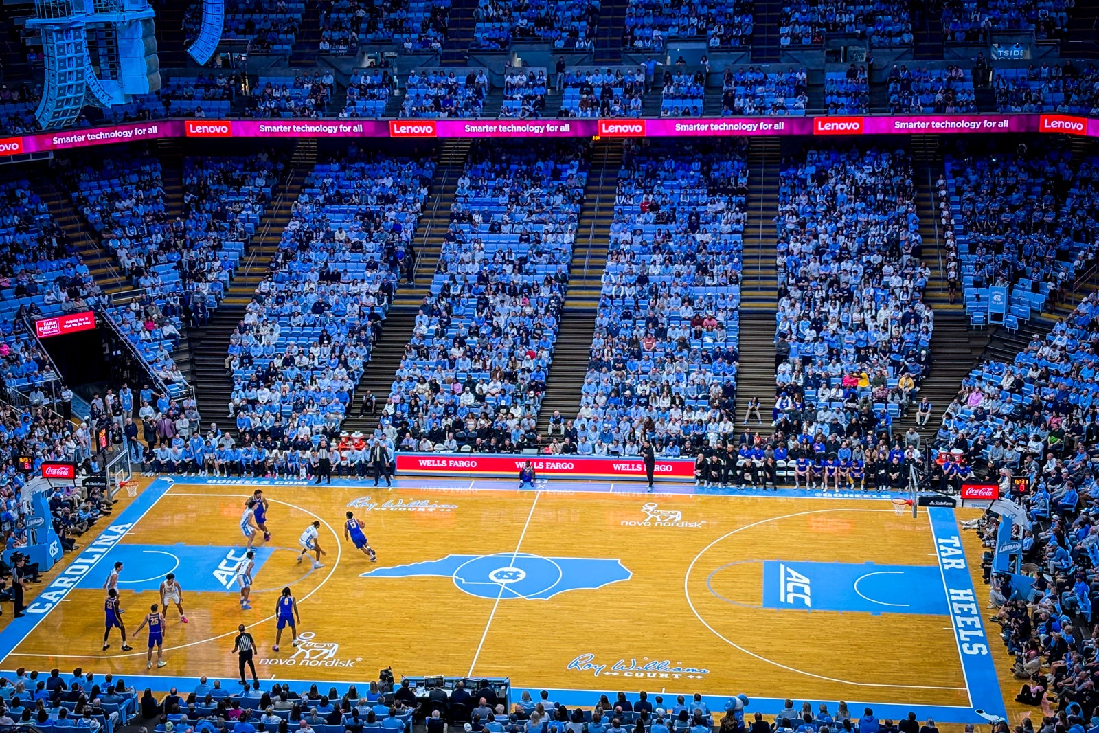 View from the seat at a UNC basketball game