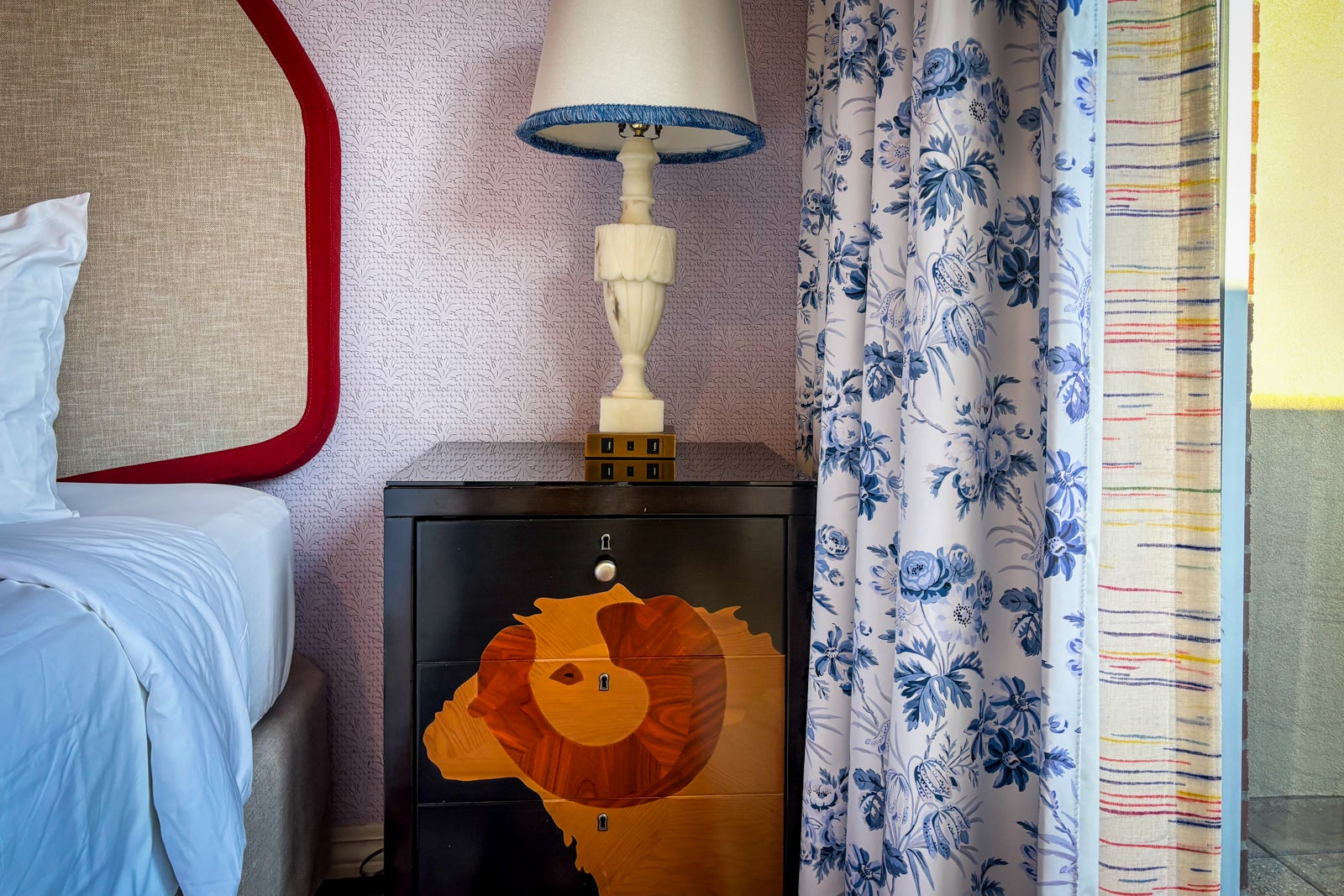 Side table at the Graduate Hotel in Chapel Hill