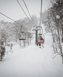 A ski lift in Niseko Village