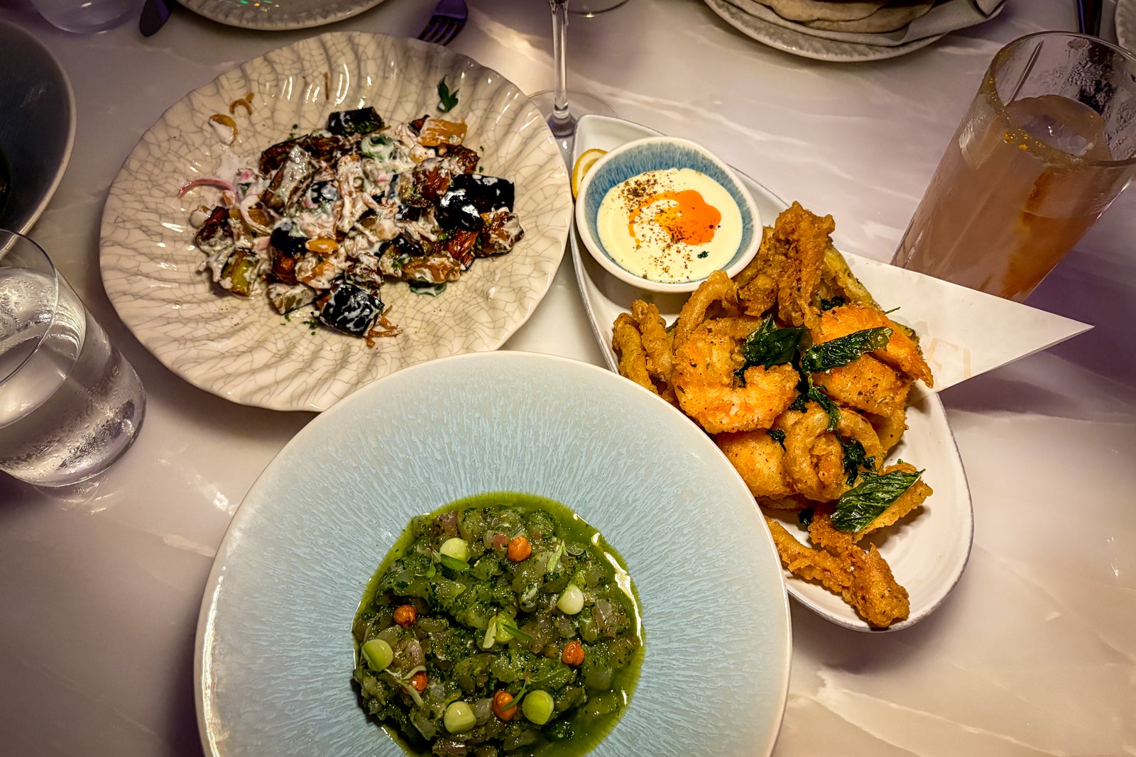 plated meals on a table