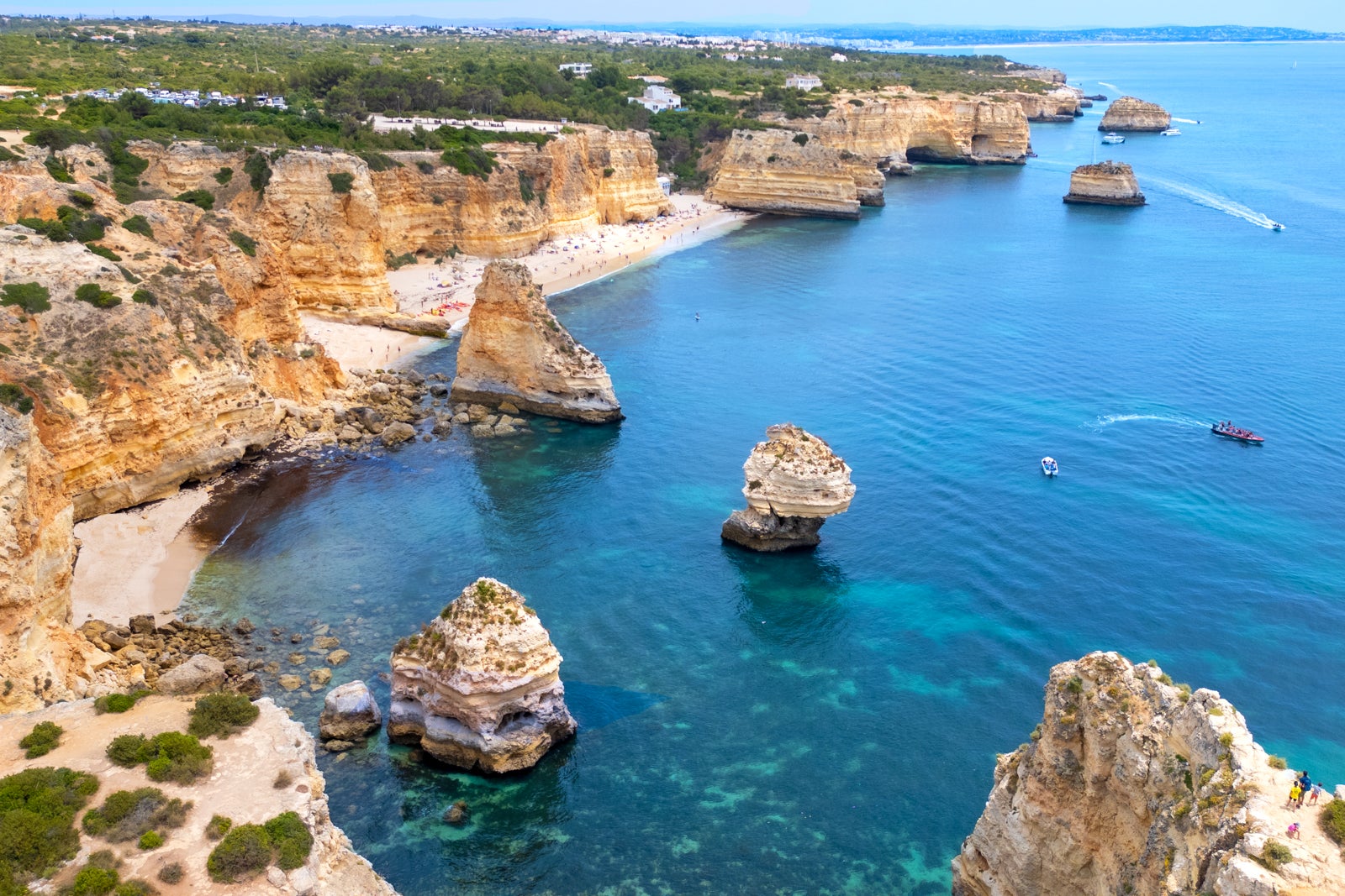 Aerial view of Praia Da Marinha, Algarve, Portugal