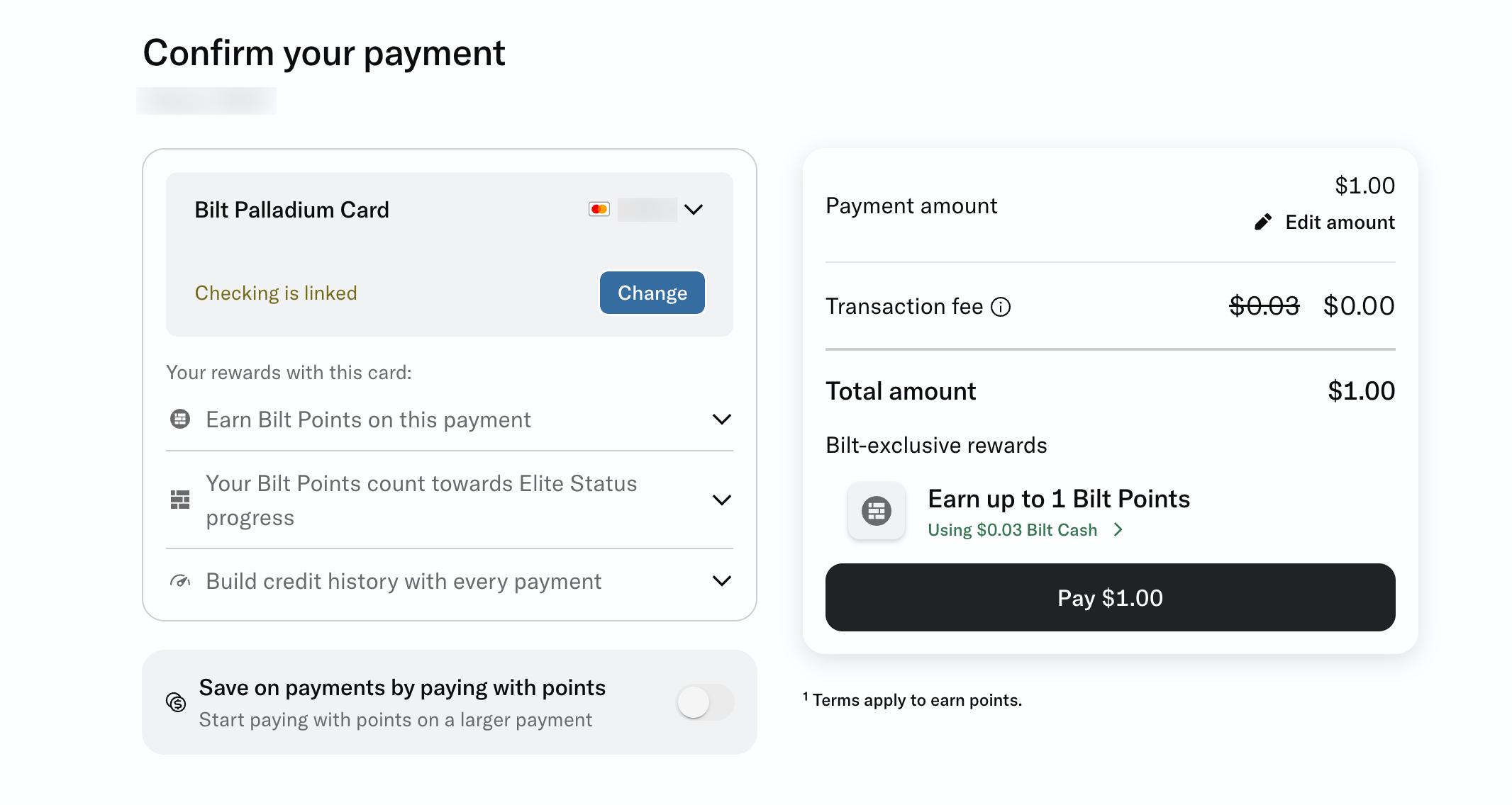 Bilt online payment
