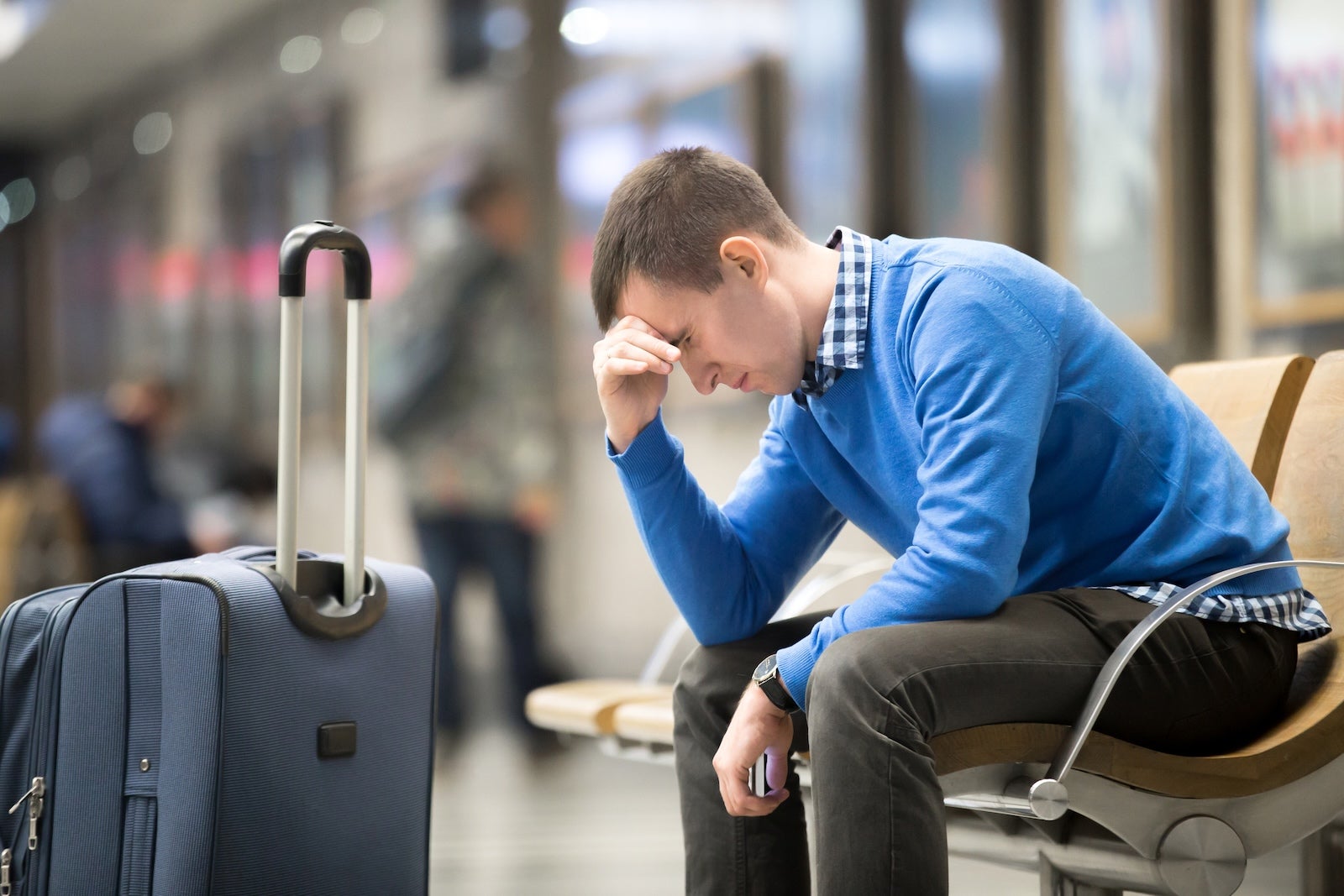 man with suitcase