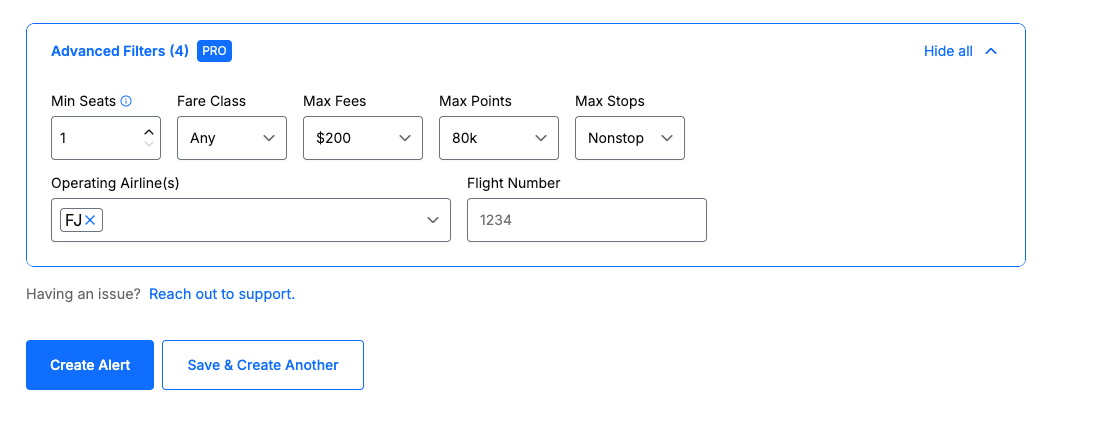 Seats.aero screenshot