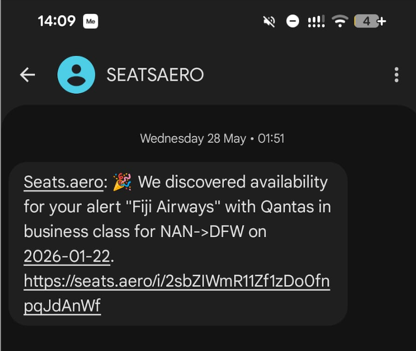 Seats.aero screenshot