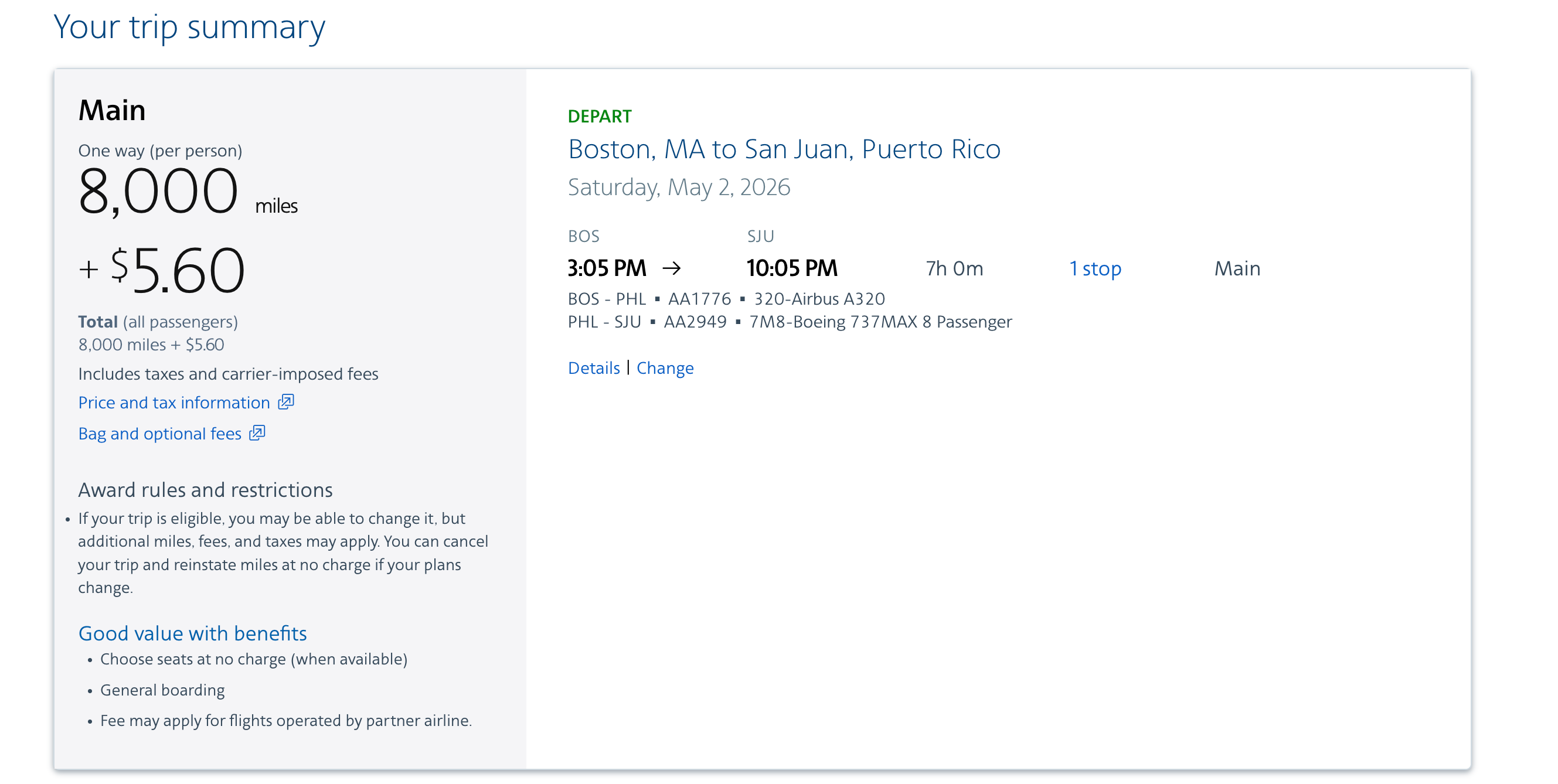 AAdvantage screenshot