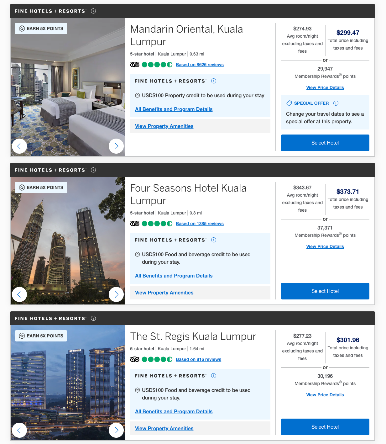 Amex FHR Kuala Lumpur