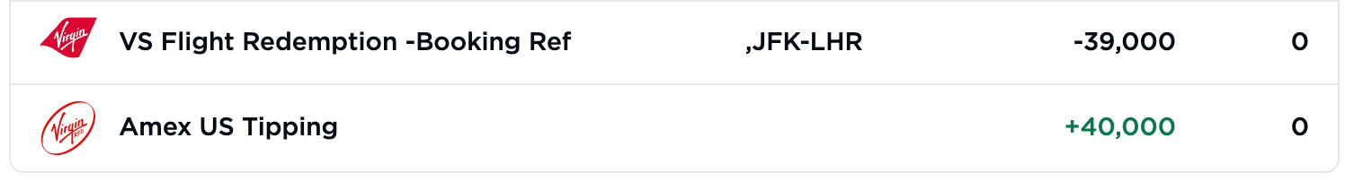 Amex points transfer to Virgin Atlantic