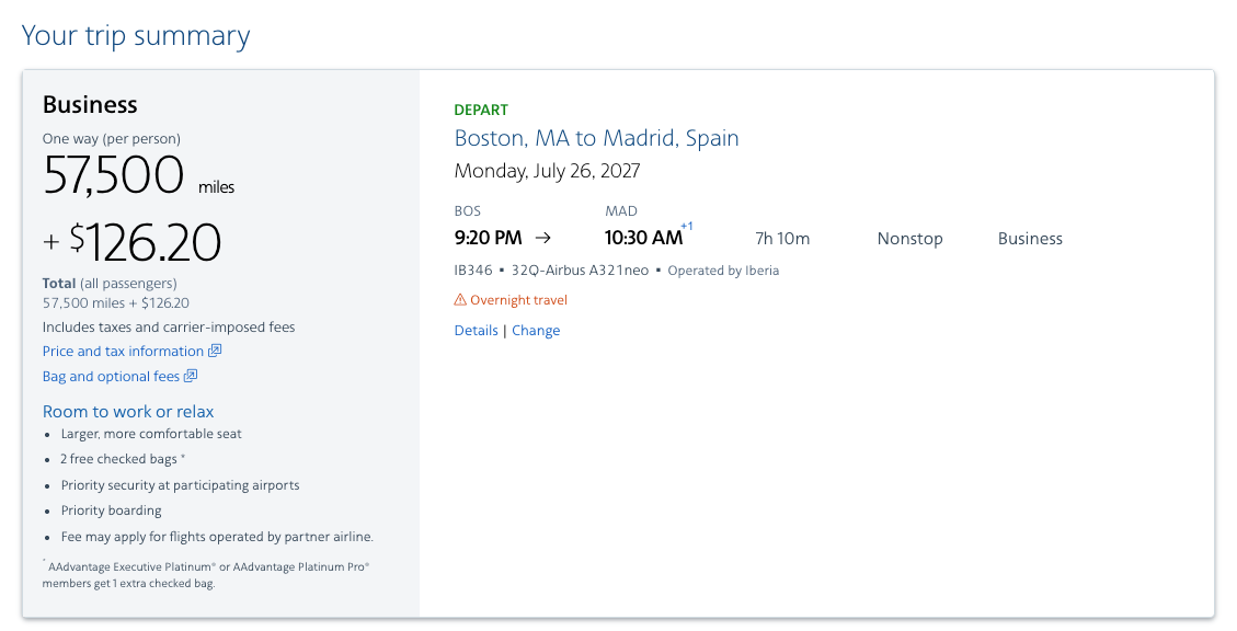 AAdvantage screenshot