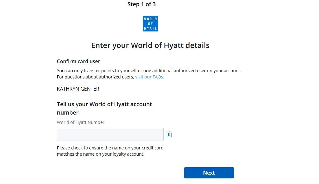 Transfer Chase points to Hyatt