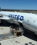 United Boeing 787 parked at the gate in Adelaide, Australia