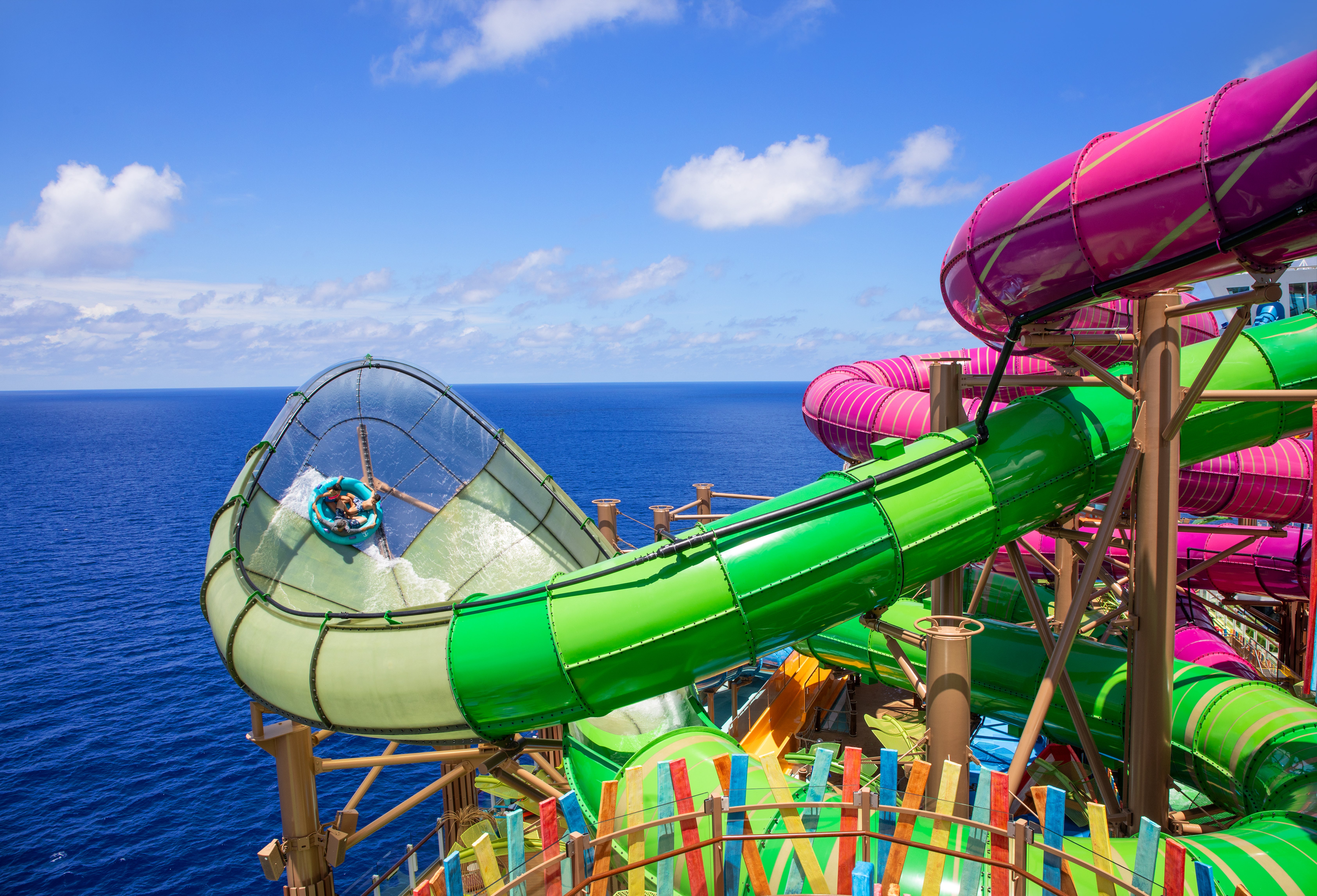 Waterslides atop Royal Caribbean's Star of the Seas