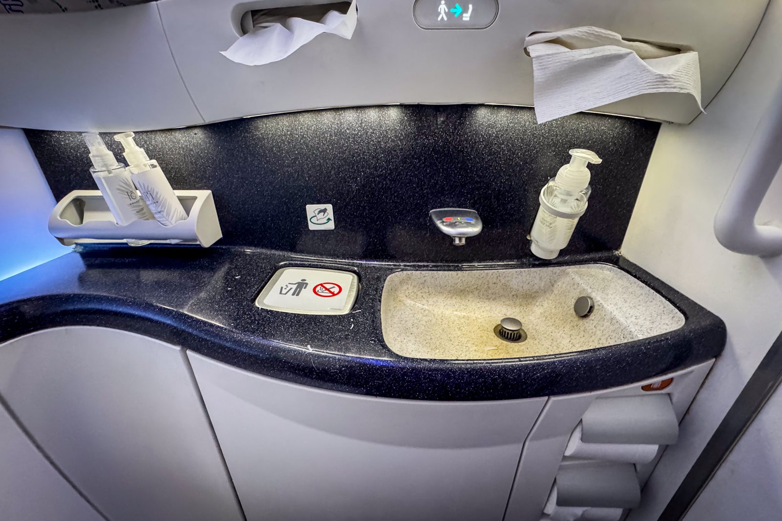 hawaiian airlines plane cabin bathroom