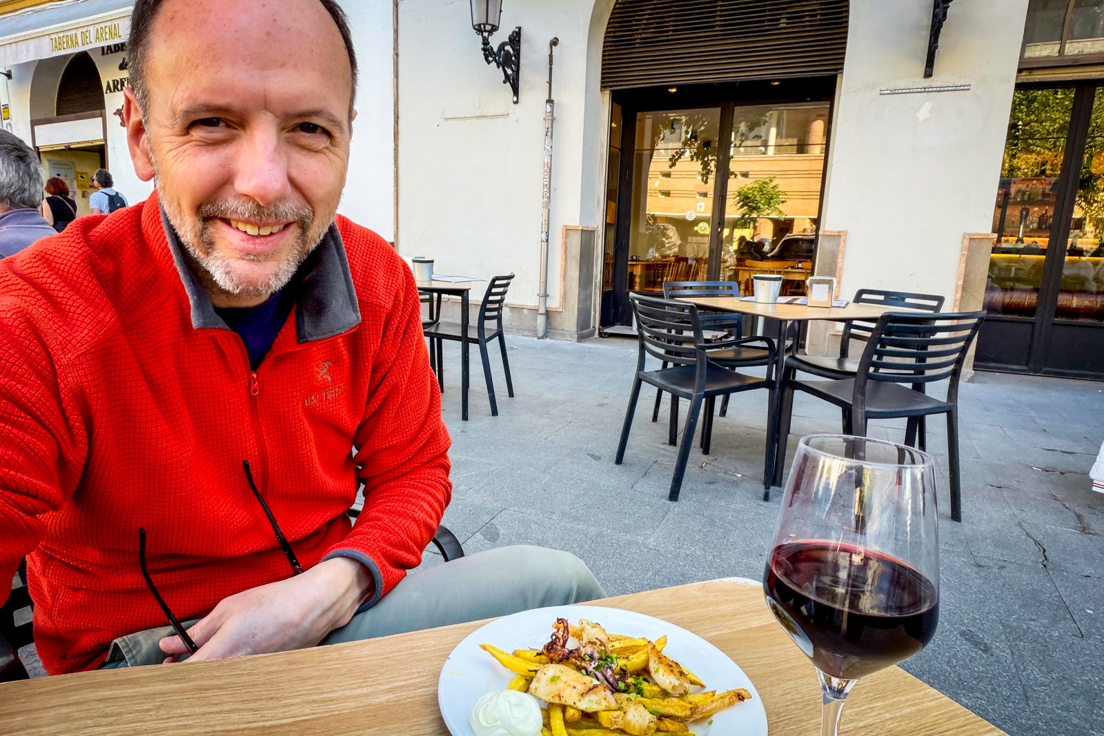 TPG's Gene Sloan stops for tapas and wine during a day out in Seville.