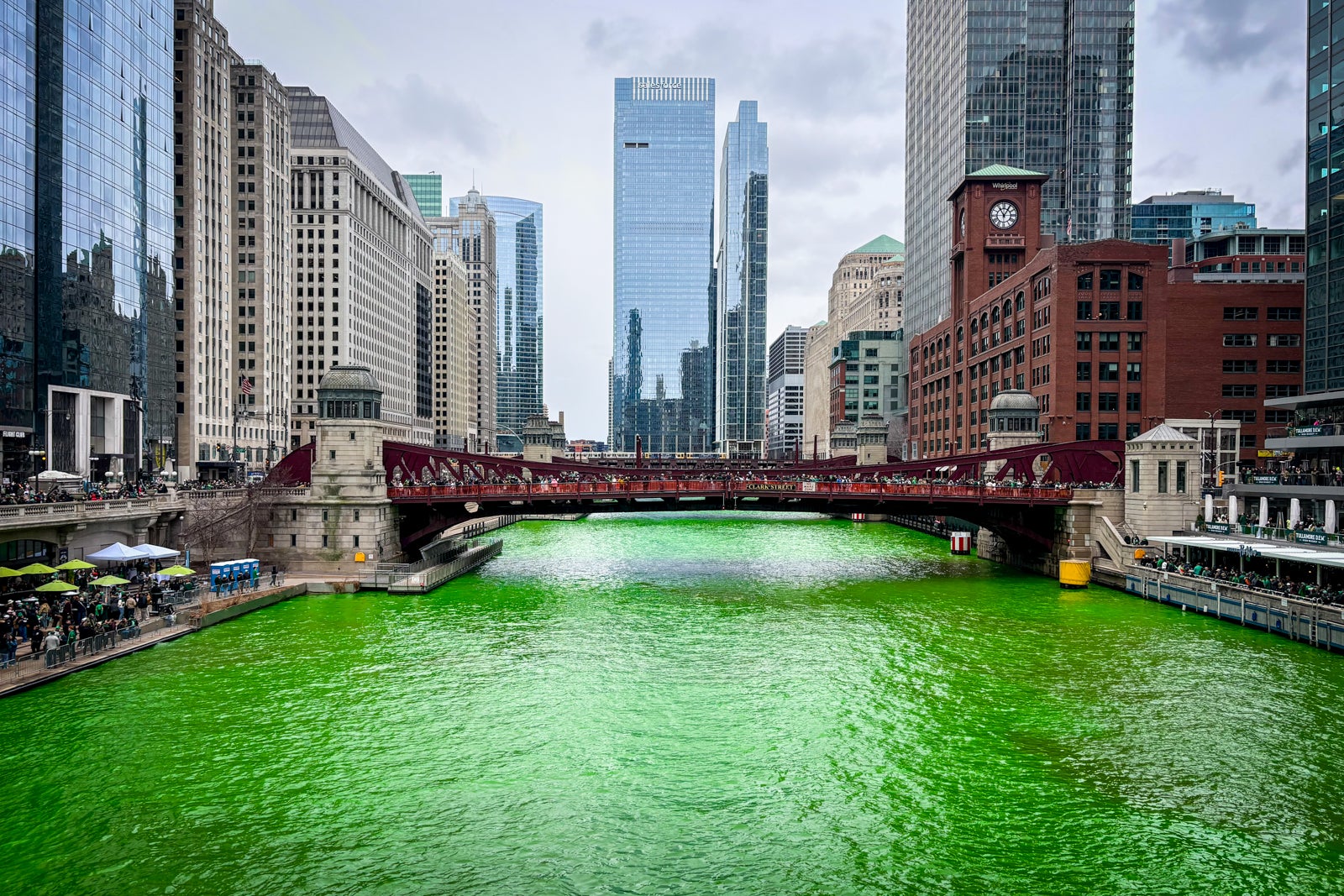 Chicago River on St. Patrick's day