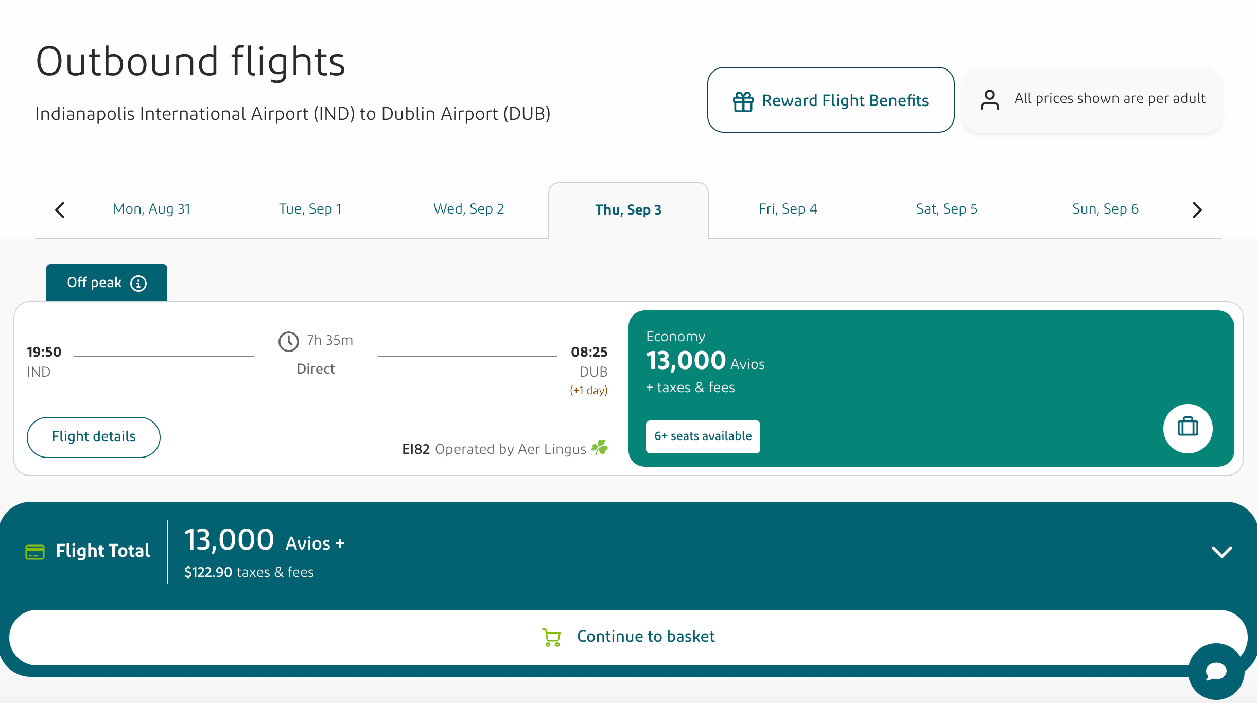 Aer Lingus screenshot