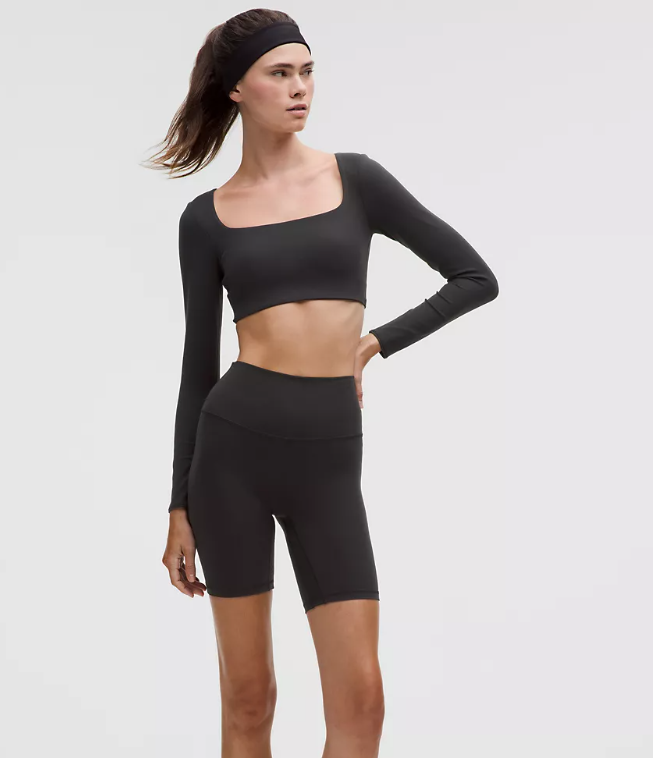 Woman wearing Align lululemon shorts