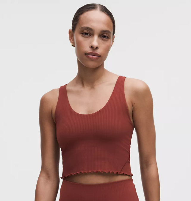 Woman wearing lululemon Align tank top.