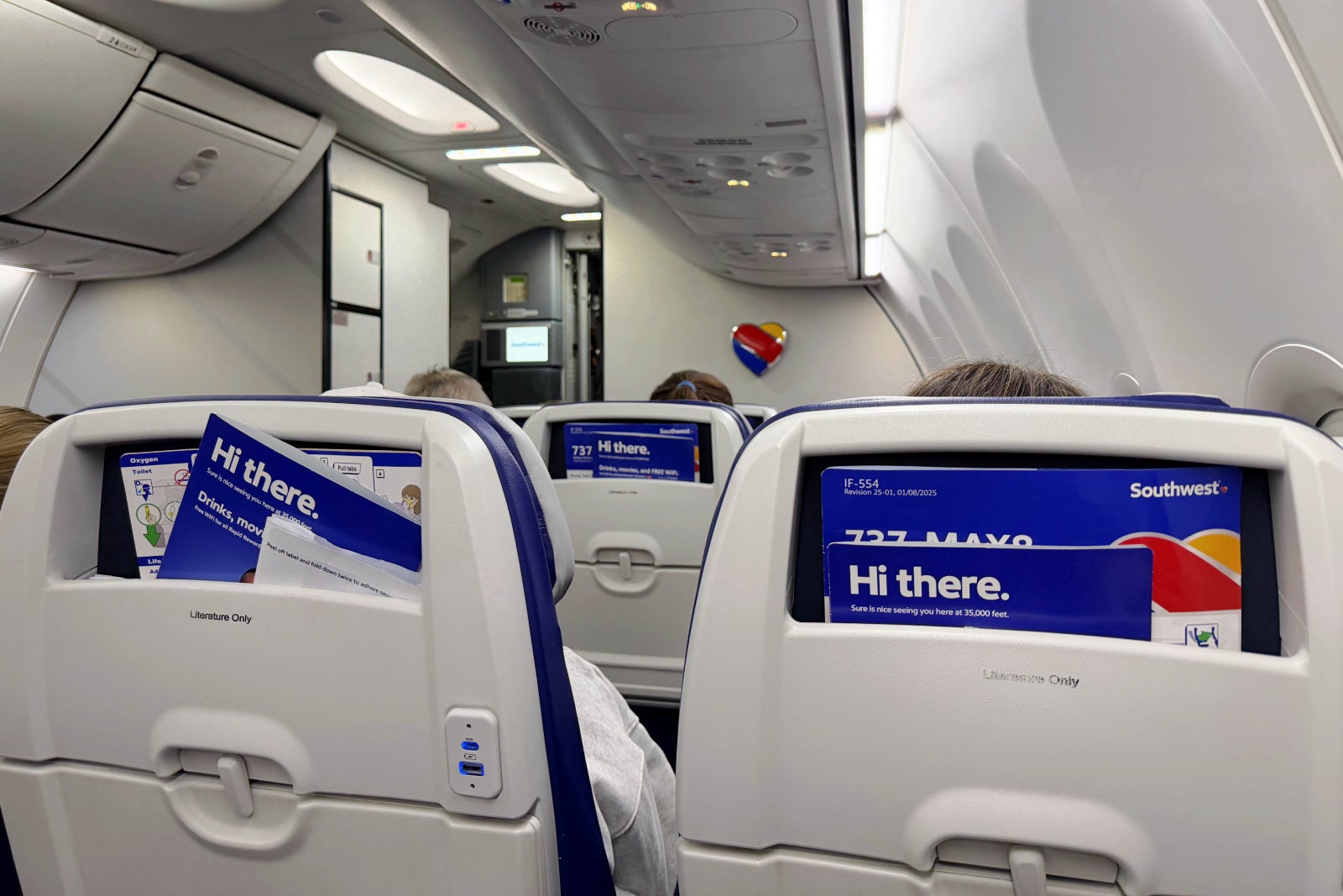 Southwest Airlines 737-MAX8 interior seats