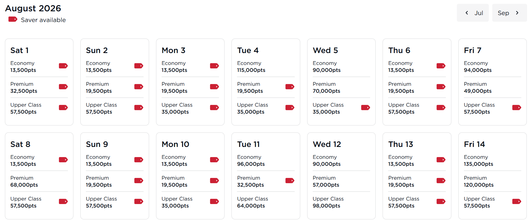 Virgin reward seat checker MCO-MAN Aug 2026