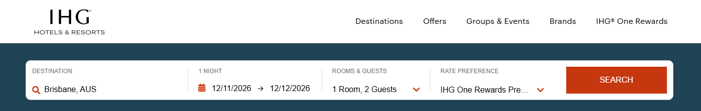 Redeeming an IHG free night certificate