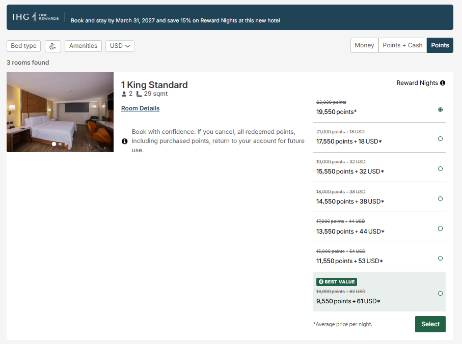IHG new hotel award discount