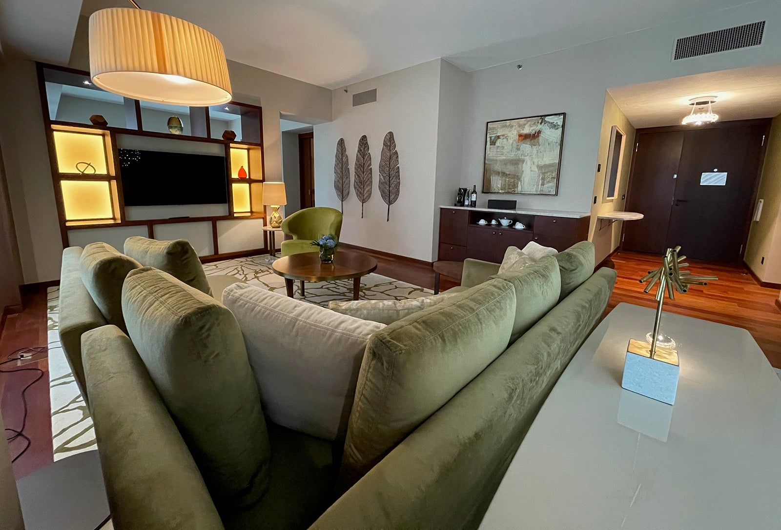 The living room of a suite at the Park Hyatt Zurich in Switzerland