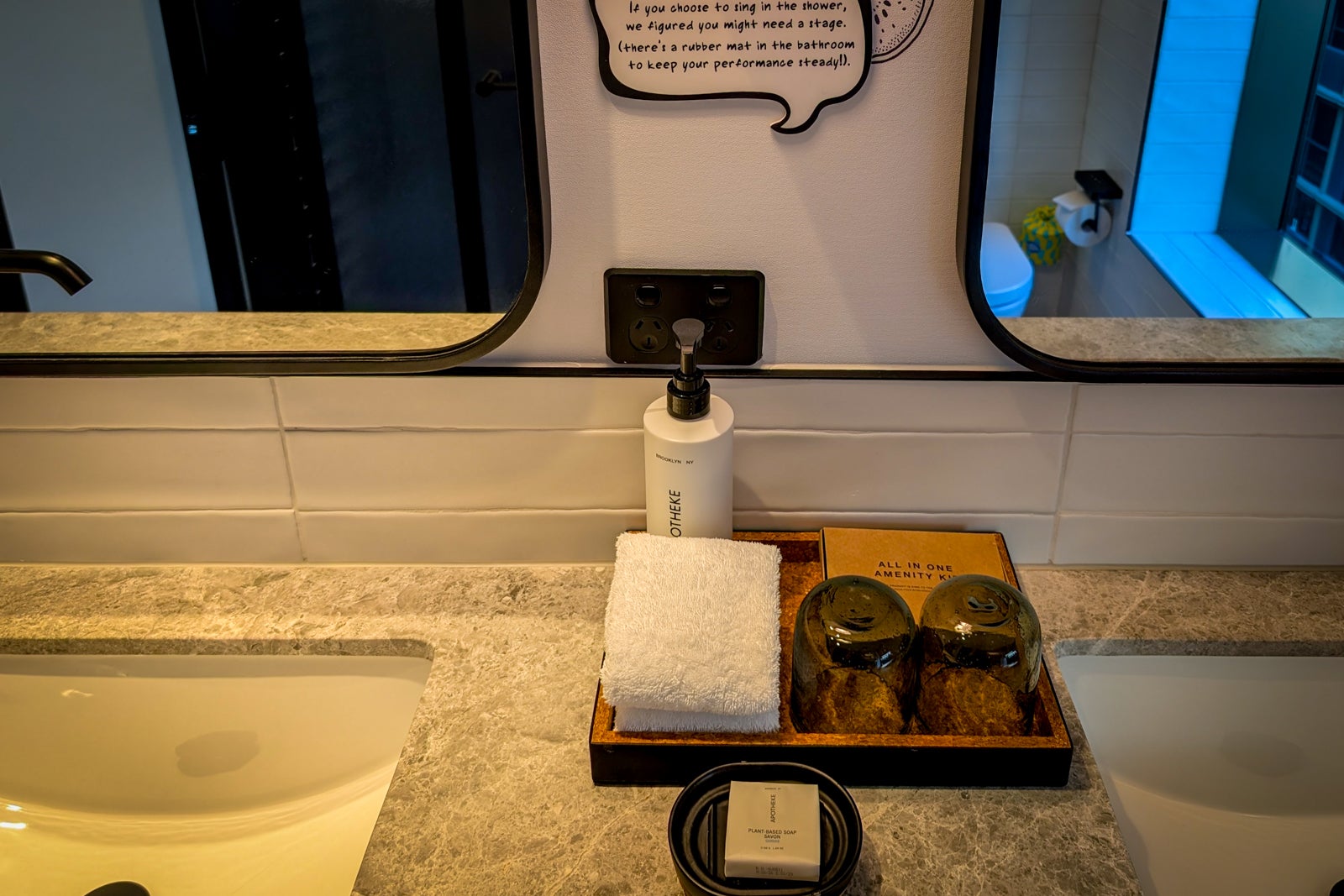 King premium room bathroom at Caption by Hyatt Central Sydney