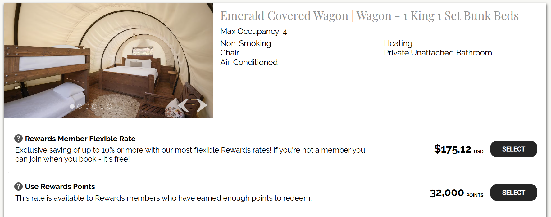 Best Western Zion Wildflower Resort points and cash rates