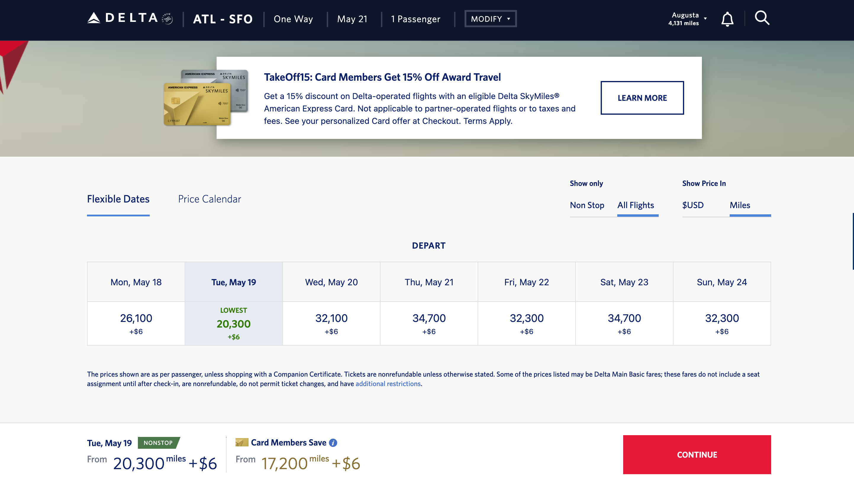 Delta Take Off 15 example