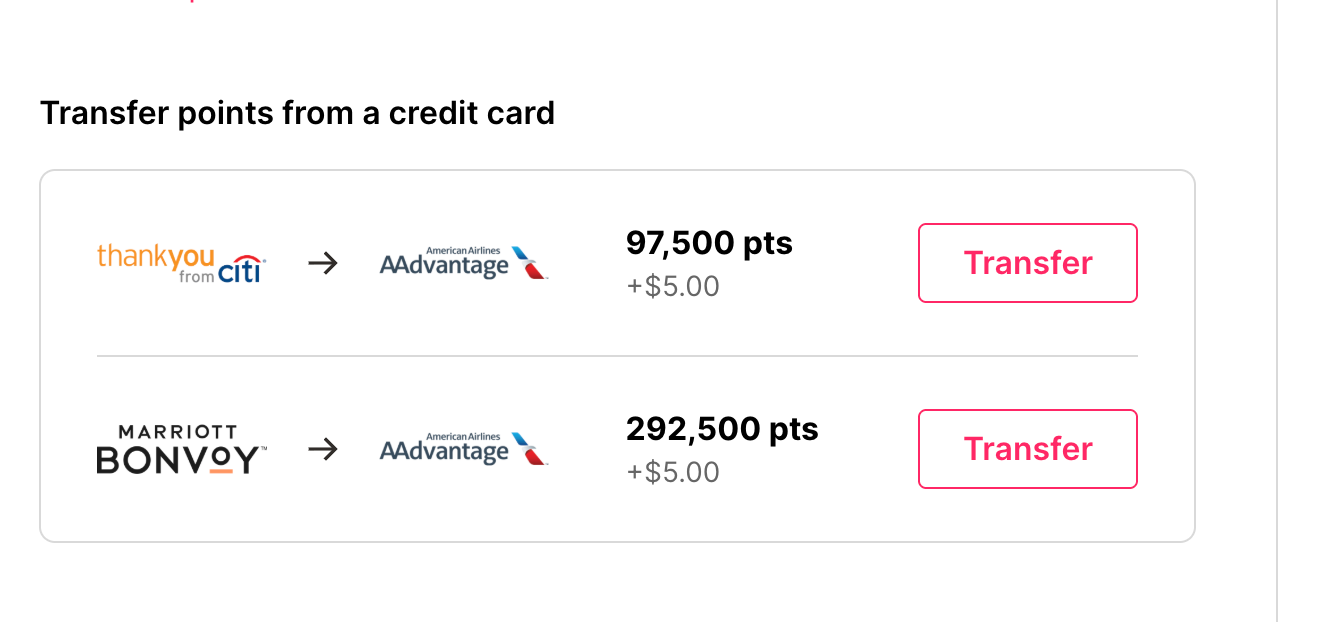 Roame.travel transfer suggestions.