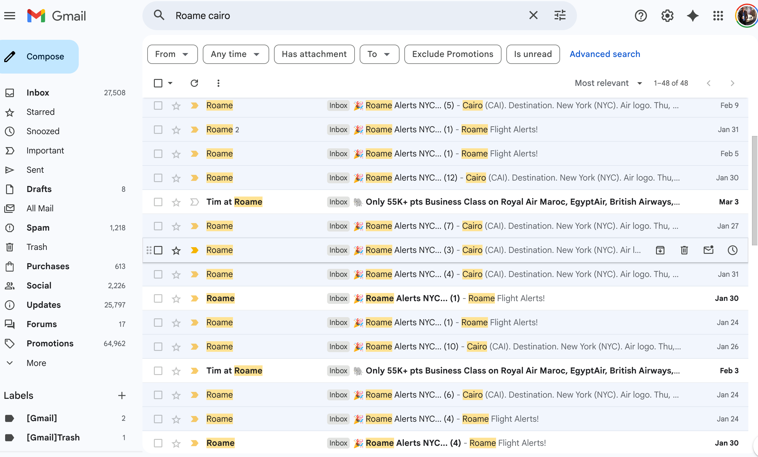 Roame email notifications. 