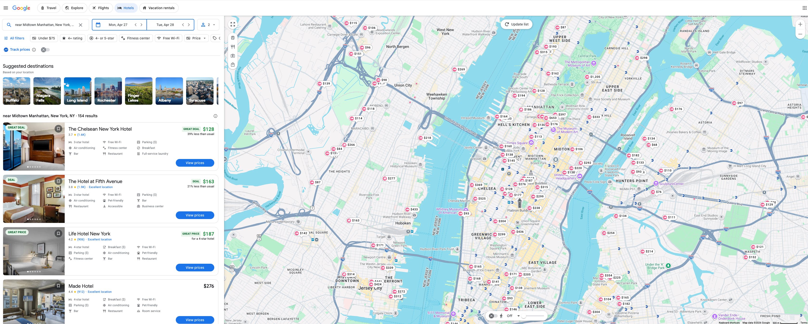 Google Hotels landing page. 
