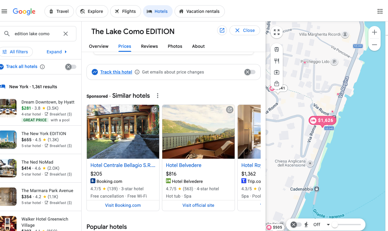 Search for the new Edition Lake Como for August 7-11, 2026. GOOGLE