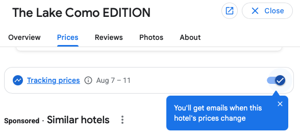 Search for the new Edition Lake Como for August 7-11, 2026. GOOGLE