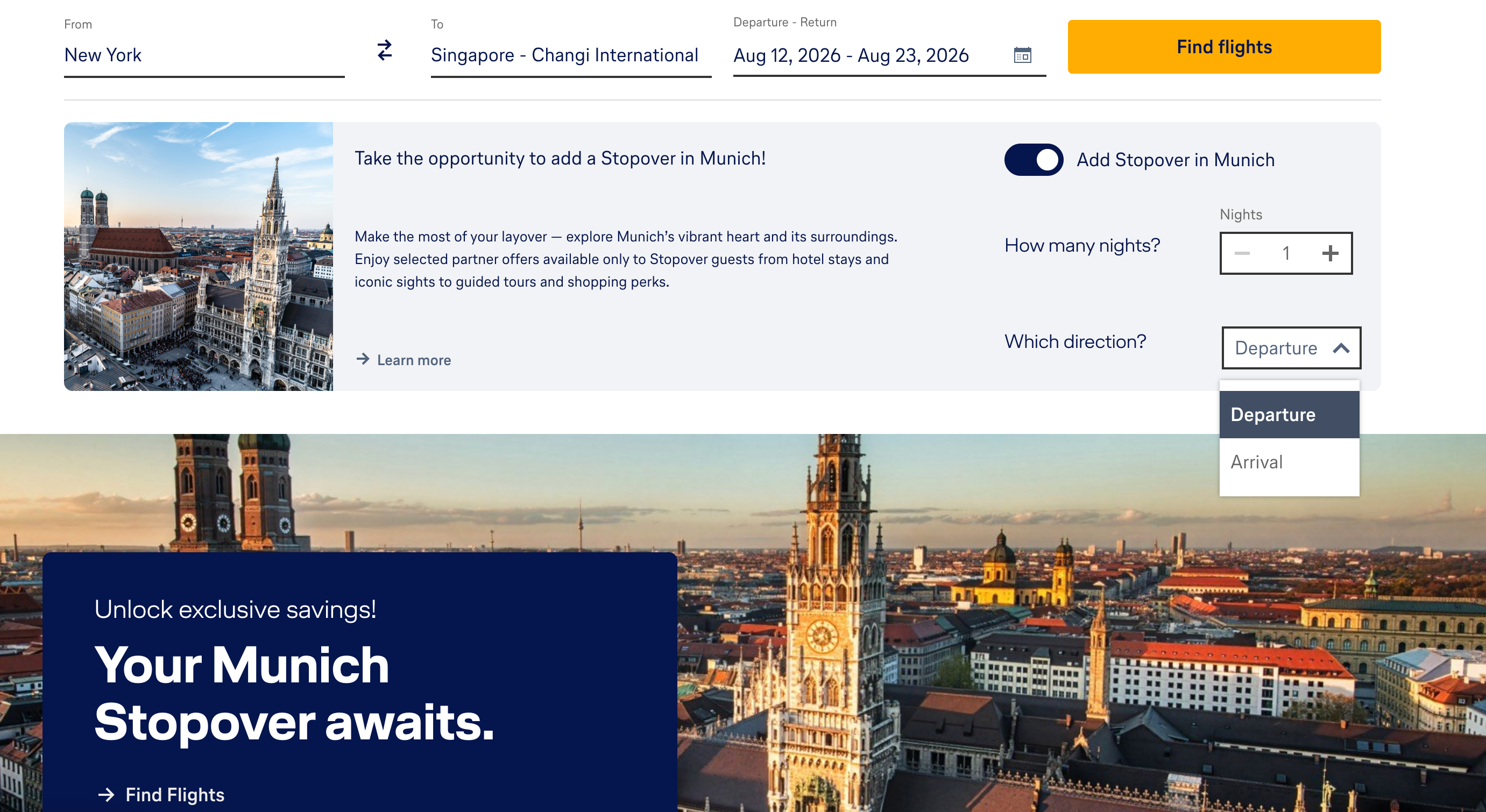 lufthansa booking page