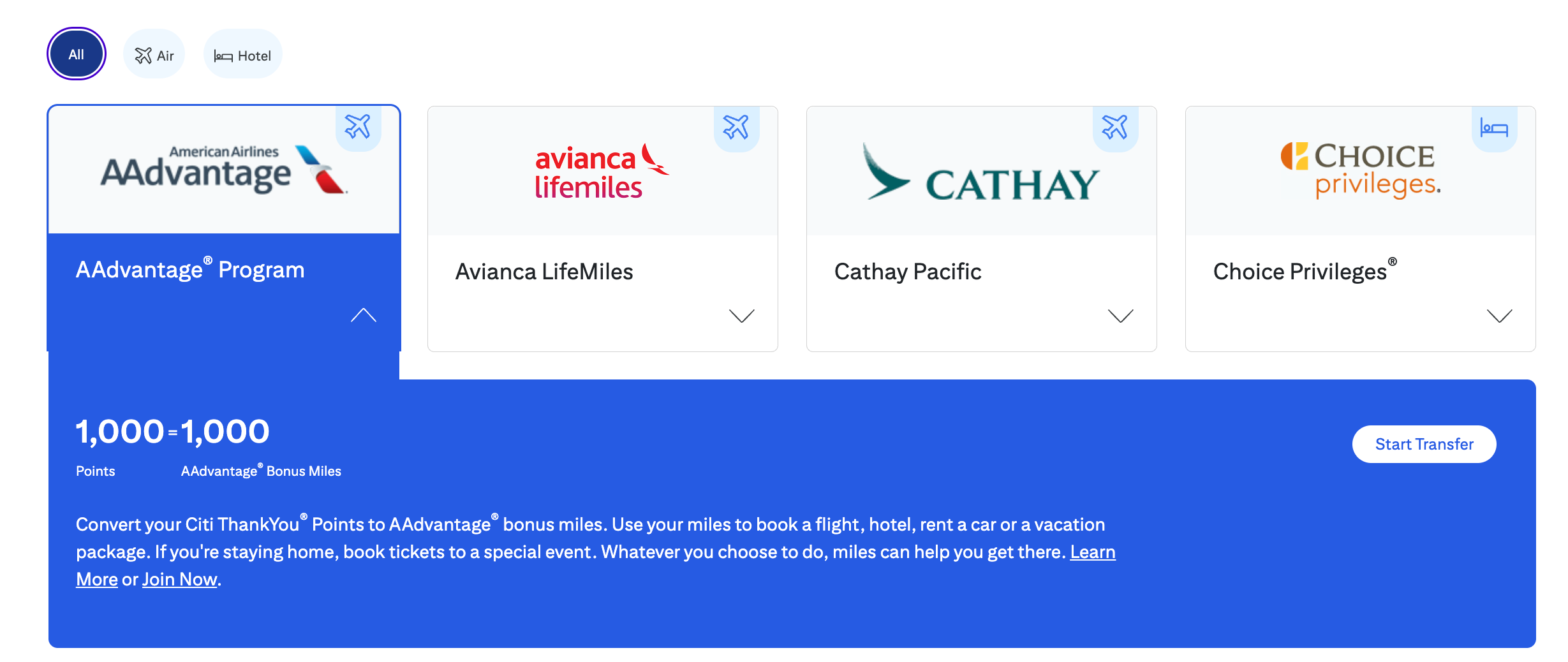 Citi ThankYou Rewards screenshot