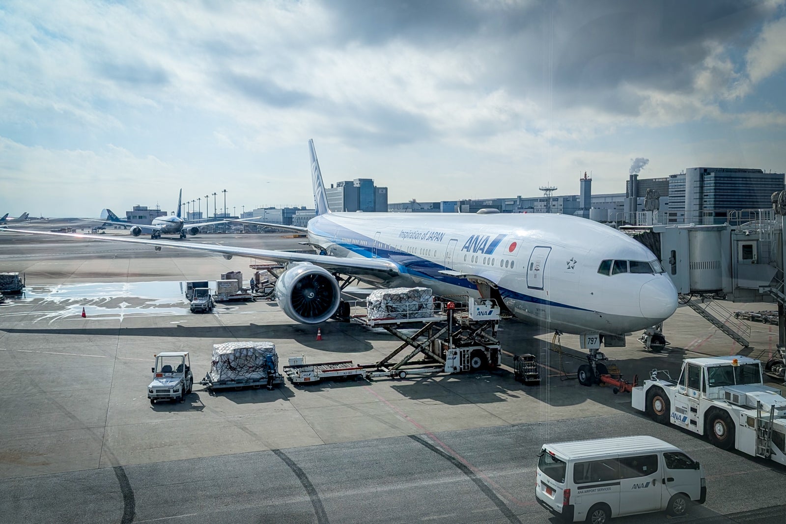 An ANA 777-300ER plane