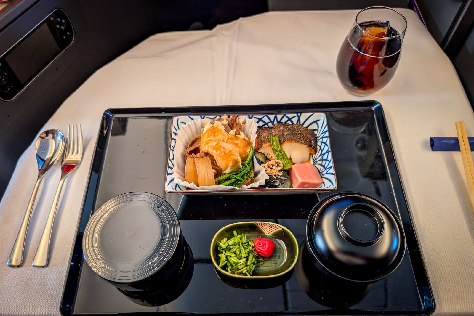 ANA The Room business class departure meal service