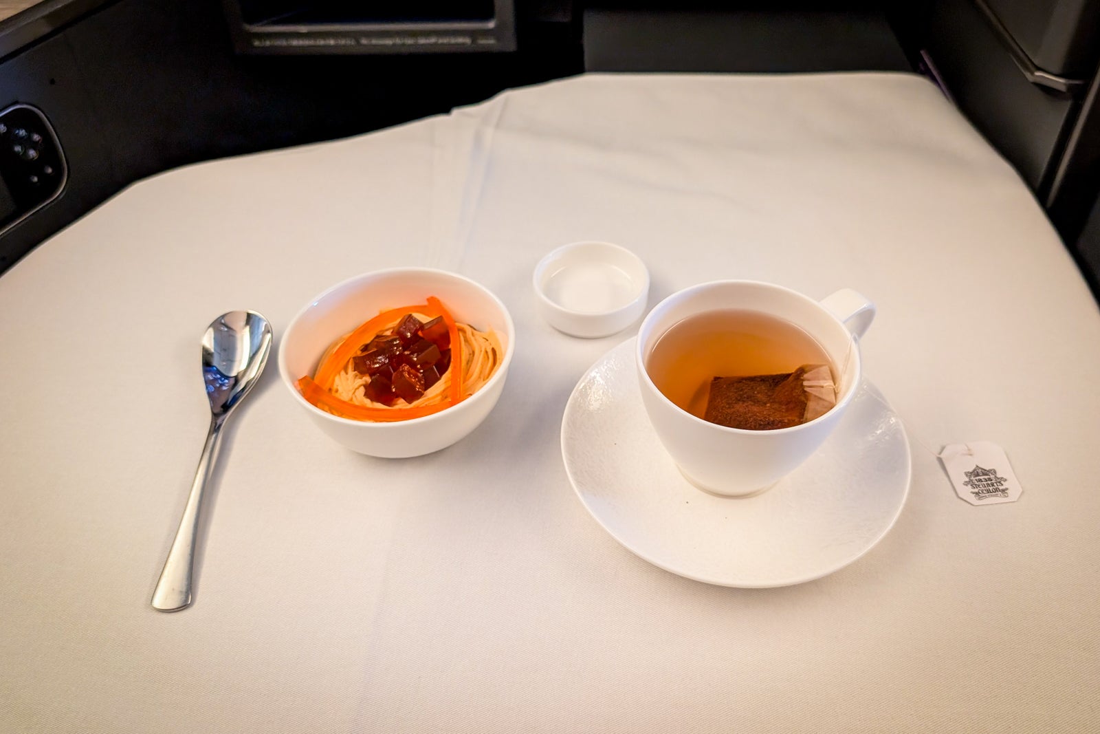 ANA The Room business class departure meal service