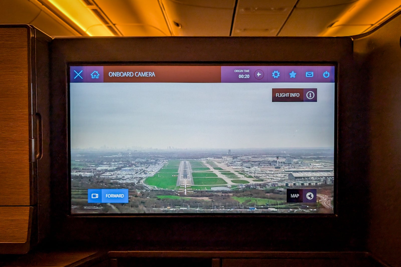ANA The Room business class in-flight entertainment screen