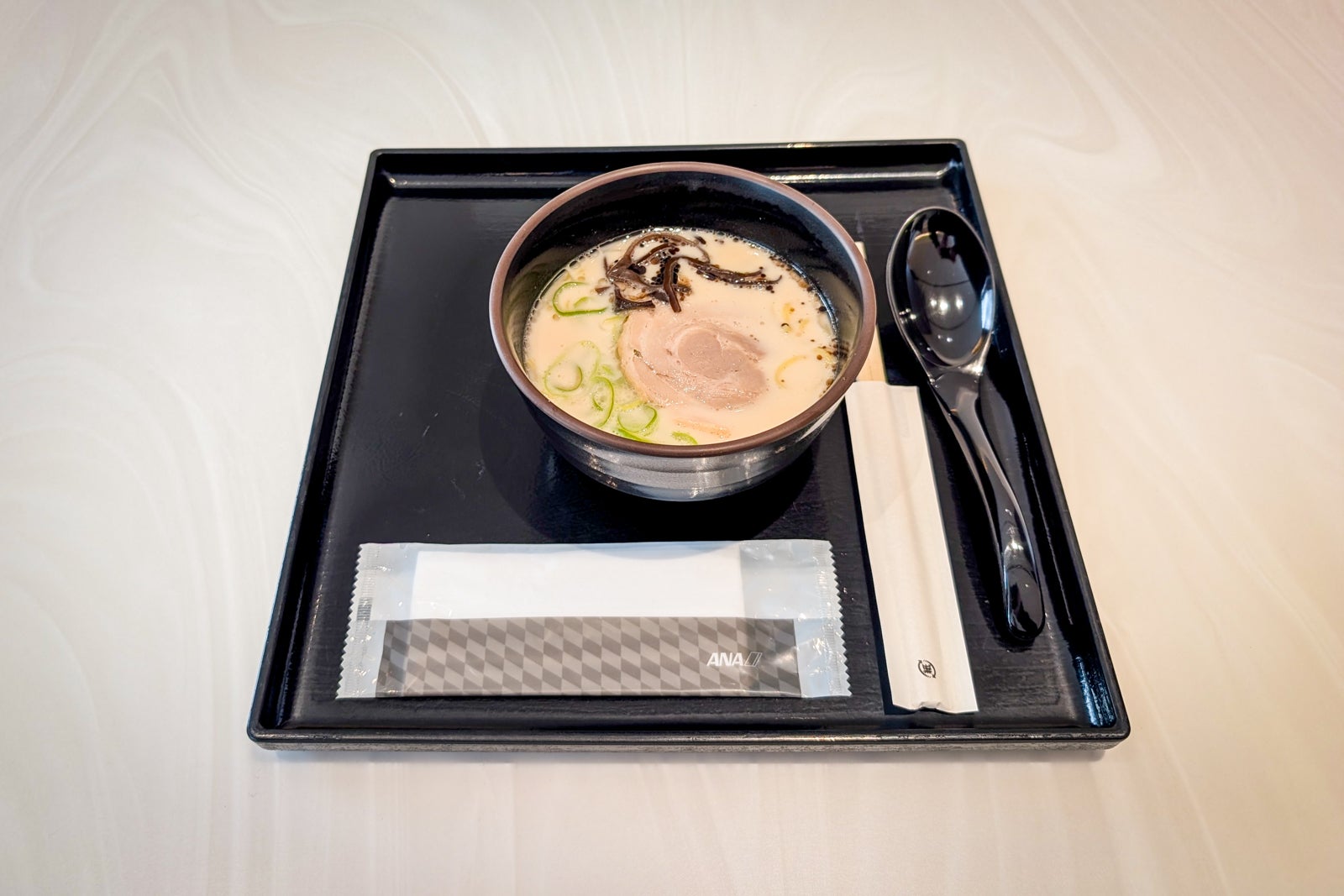 Ramen in the ANA Lounge at Tokyo Haneda