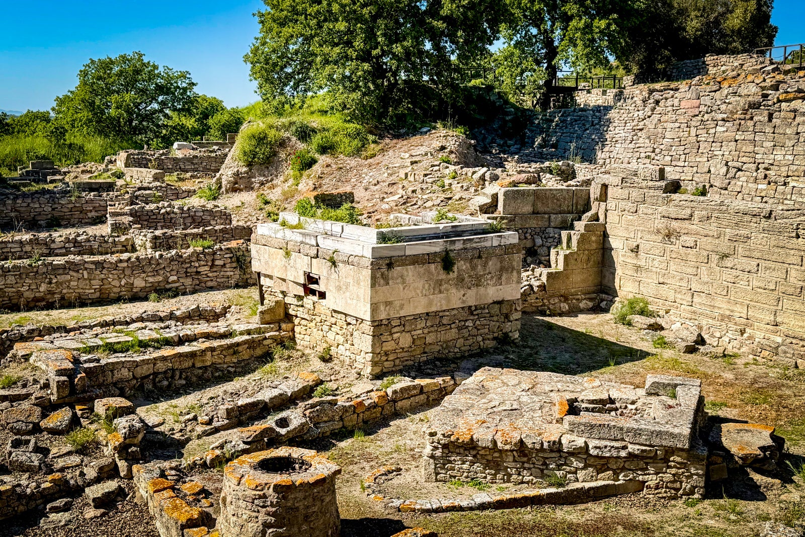 The ancient ruins of Troy are located near the port town of Cannakale, Turkey.