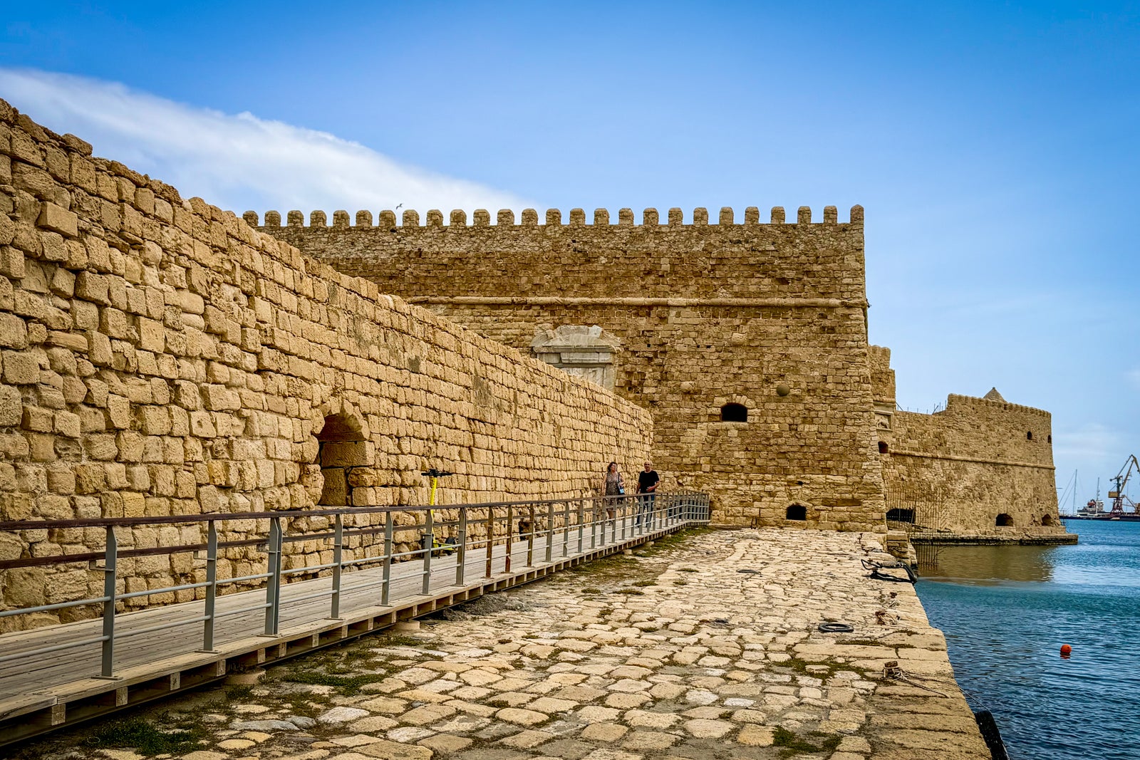 The 16th century, Venetian-built Koules Fortress overlooks the old Venetian port of Heraklion, Crete.