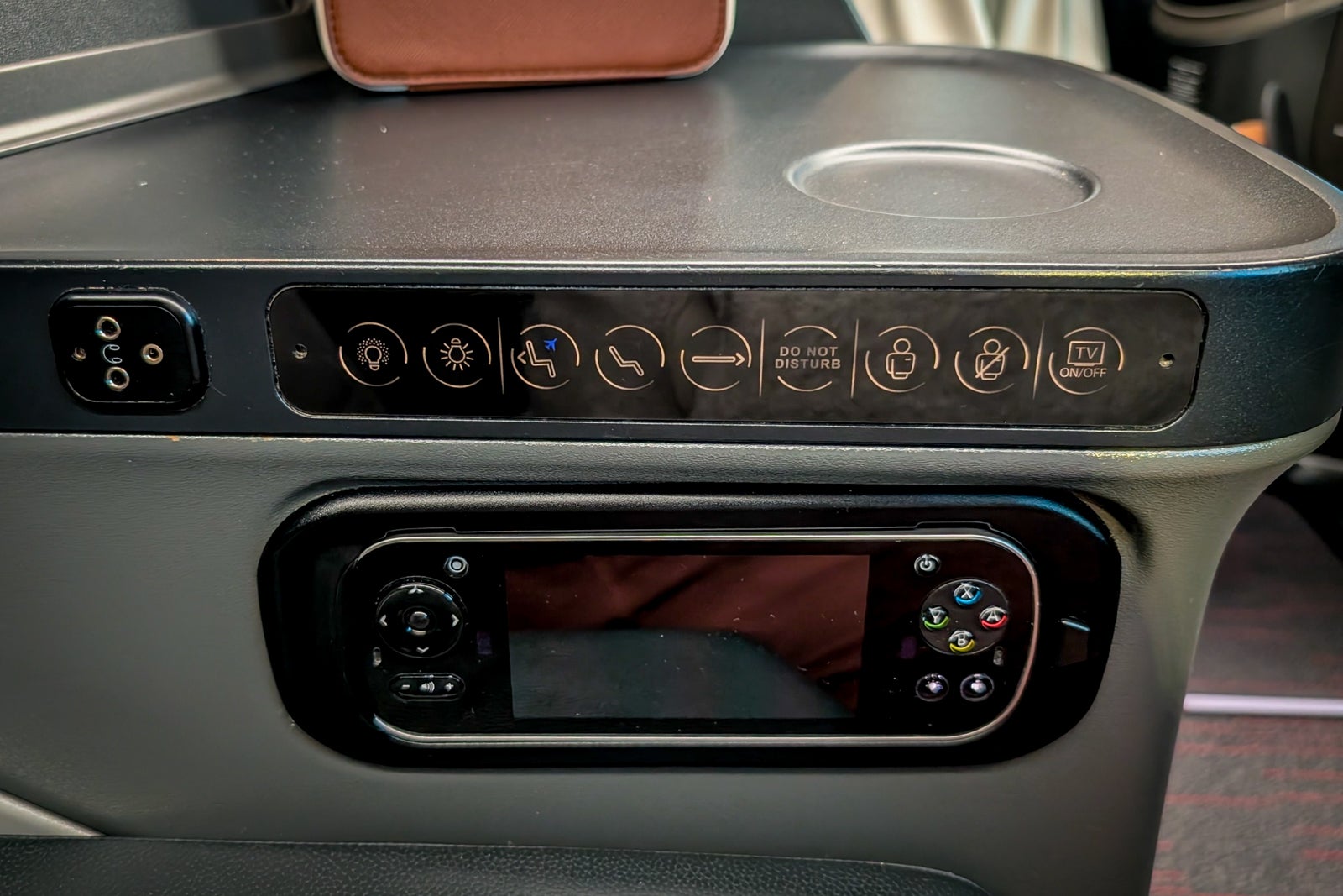IFE remote at a Turkish Airlines A350-900 business class seat