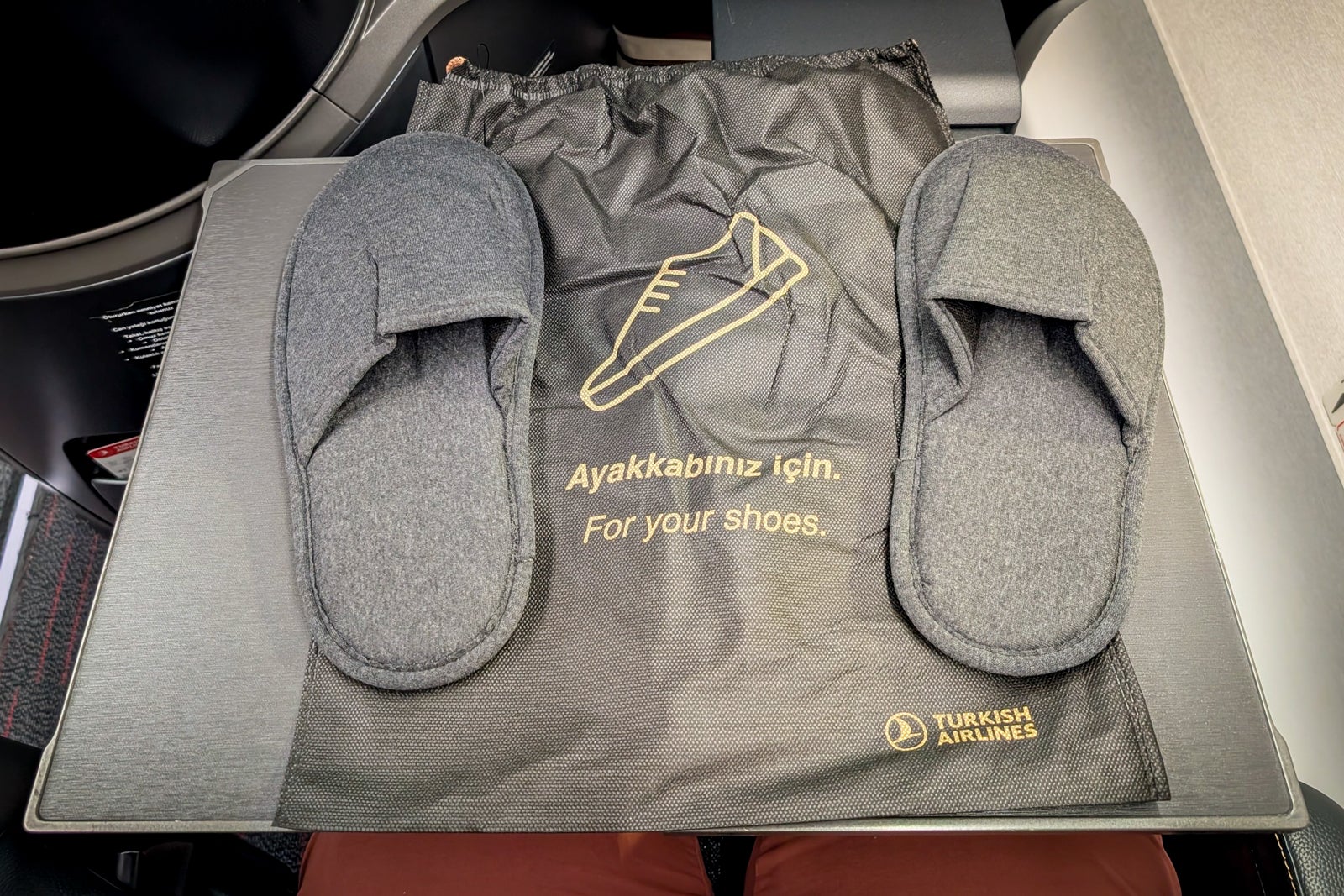 Turkish Airlines business class slippers